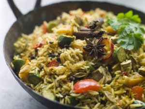 healthy vegan mushroom biryani recipe