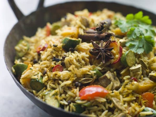 healthy vegan mushroom biryani recipe