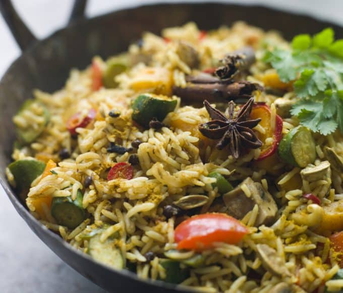 healthy vegan mushroom biryani recipe